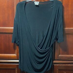 Western II connection vintage Black Draped top plus size 3X